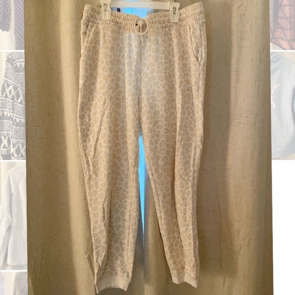 Leopard print cream sweatpants